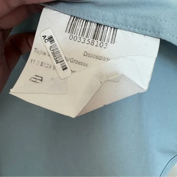 Piazza Sempione Light Blue Ruffle Button Down Shirt Blouse Made in Italy Sz M/8 - Picture 14 of 16